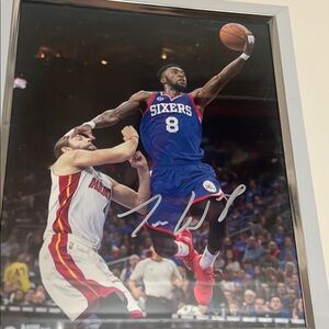Autographed Basketball Action Photo